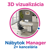 3D vizualizácia Manager: 2× kancelária