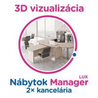 3D vizualizácia Manager LUX: 2× kancelária