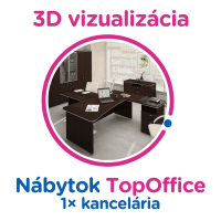 3D vizualizácia TopOffice: 1× kancelária