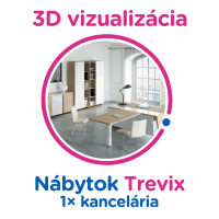 3D vizualizácia Trevix: 1× kancelária