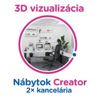 3D vizualizácia Creator: 2× kancelária