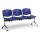 Plastová lavica ISO II, 3-sedadlo - chrómované nohy