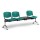 Plastová lavica ISO II, 3-sedadlo + stolík - chrómované nohy