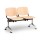 Drevená lavica ISO II, 2-sedadlo - chrómované nohy