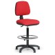 Zvýšená pracovná stolička Milano s opierkou nôh - Červená