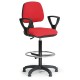 Zvýšená pracovná stolička Milano s podrúčkami - Červená