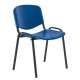 Plastová konferenčná stolička ISO - čierne nohy - Modrá