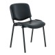 Kožená konferenčná stolička ISO - čierne nohy - Čierna