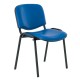 Kožená konferenčná stolička ISO - čierne nohy - Modrá