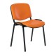 Kožená konferenčná stolička ISO - čierne nohy - Oranžová