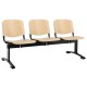 Drevená lavica ISO, 3-sedadlo - čierne nohy - Buk