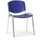 Plastová stolička ISO - chrómované nohy - Modrá