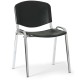 Plastová stolička ISO - chrómované nohy - Čierna