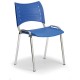 Plastová stolička SMART - chrómované nohy - Modrá