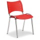 Plastová stolička SMART - chrómované nohy - Červená