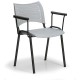 Plastová stolička SMART - čierne nohy s podrúčkami - Sivá