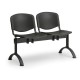 Plastová lavica ISO II, 2-sedadlo - čierne nohy - Oranžová