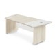 Rohový stôl TopOffice Premium 203,2 x 102,7 cm, pravý - Agát svetlý / biela