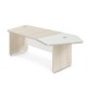 Rohový stôl TopOffice Premium 227,1 x 109,6 cm, pravý - Agát svetlý / biela