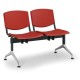 Plastová lavica Design, 2-sedadlo - Červená