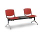 Plastová lavica Design, 2-sedadlo + stolík - Červená