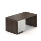 Stôl Lineart 160 x 85 cm + ľavý kontajner - Brest tmavý / biela