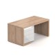 Stôl Lineart 160 x 85 cm + ľavý kontajner - Brest svetlý / biela