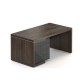 Stôl Lineart 160 x 85 cm + ľavý kontajner - Brest tmavý / antracit