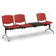 Plastová lavica Design, 3-sedadlo + stolík - Červená