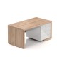 Stôl Lineart 160 x 85 cm + pravý kontajner - Brest svetlý / biela