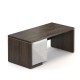 Stôl Lineart 180 x 85 cm + ľavý kontajner - Brest tmavý / biela