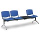 Plastová lavica Design, 3-sedadlo + stolík - Modrá