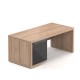 Stôl Lineart 180 x 85 cm + ľavý kontajner - Brest svetlý / antracit