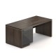 Stôl Lineart 180 x 85 cm + ľavý kontajner - Brest tmavý / antracit