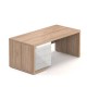 Stôl Lineart 180 x 85 cm + ľavý kontajner - Brest svetlý / biela