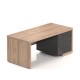 Stôl Lineart 180 x 85 cm + pravý kontajner - Brest svetlý / antracit