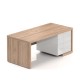 Stôl Lineart 180 x 85 cm + pravý kontajner - Brest svetlý / biela