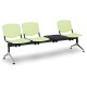 Plastová lavica Design, 3-sedadlo + stolík - Zelená