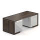 Stôl Lineart 200 x 85 cm + 2 x kontajner - Brest tmavý / biela