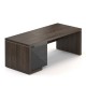 Stôl Lineart 200 x 85 cm + ľavý kontajner - Brest tmavý / antracit