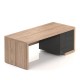 Stôl Lineart 200 x 85 cm + pravý kontajner - Brest svetlý / antracit