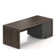 Stôl Lineart 200 x 85 cm + pravý kontajner - Brest tmavý / antracit