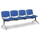 Plastová lavica Design, 4-sedadlo - Modrá