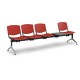 Plastová lavica Design, 4-sedadlo + stolík - Červená