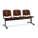 Drevená lavica ISO, 3-sedadlo - čierne nohy - Orech 