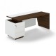 Stôl Trevix 200,5 x 90 cm + ľavý kontajner - Dub Charleston / biela