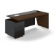 Stôl Trevix 200,5 x 90 cm + ľavý kontajner - Dub Charleston / čierna