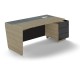 Stôl Trevix 200,5 x 90 cm + pravý kontajner - Dub pieskový / čierna