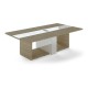 Rokovací stôl Trevix 260 x 140 cm - Dub pieskový / biela