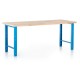Výškovo nastaviteľný dielenský stôl 200 x 80 cm - Modrá - RAL 5012
